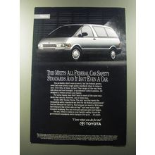 1992 Toyota Previa Minivan Ad - This meets all federal car safety standards