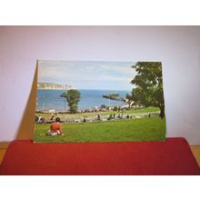BALLARD DOWN AND THE BAY, SWANAGE, DORSET. used vintage postcard 1970 pm =
