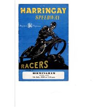 Harringay v Birmingham 1950 speedway programme