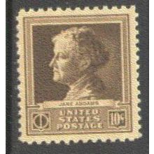 878 10c Jane Addams Fine MNH GA0343