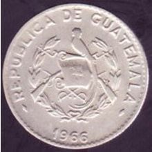 1966 Guatemala 5 Centavos Coin