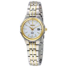 Seiko Solar V187 Quartz Core Silver Dial Two-tone Ladies Watch