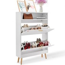 Shoe Cabinet with 2 Flip Drawers, Shoe Storage Cabinet for Entryway, Free St...