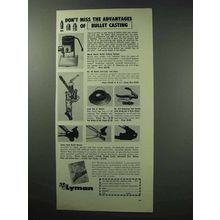 1963 Lyman Bullet Casting Ad - Don't Miss Advantages