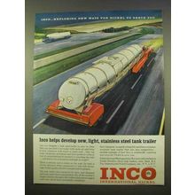 1963 INCO Nickel Stainless Steel Ad - Tank Trailer