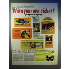 1966 Pepsi Soda Ad - Write Your Own Ticket