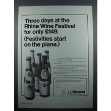 1983 Lufthansa Airlines Ad - Rhine Wine Festival