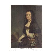 THE LADY WITH THE FAN by Velazquez unused vintage postcard Wallace collection #