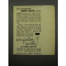 1950 Creative Age Press Book Advertisement - Occupation: Writer by Robert Graves