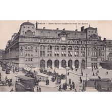 Paris Gare St Lazare Vintage Train Station French Postcard