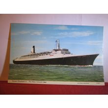 THE NEW CUNARD LINER, "QUEEN LIZABETH II", unused postcard artist impression =