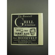 1957 Hotel Roosevelt Advertisement - Sammy Kaye - The Roosevelt Grill