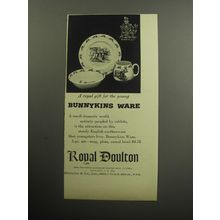 1957 Royal Doulton Bunnykins Ware Ad - A royal gift for the young Bunnykins ware