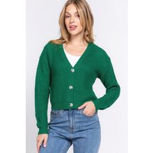 Long slv v-neck sweater cardigan