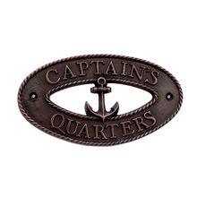 Pack Of 2] Antique Copper Captain's Quarters Sign 9""