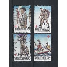 Singapore.75th Anniversary of Boy Scout Movement set of 4.Fine Used.Jul25