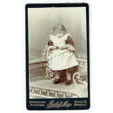 Victorian cdv photo infant standing on chair Bordesley photographer