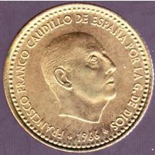 1966 (70) Spain 1 Peseta Coin