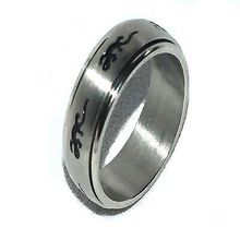 316L Stainless Steel 8mm Spinner Ring with Gecko