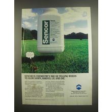 1984 Mobay Sencor Ad - Telling Weeds to Slow Down