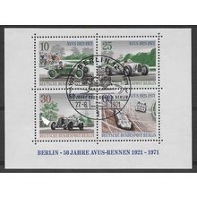BERLIN - 1971 '50TH ANN OF THE AVUS RACING TRACK ' M/S FINE USED (EBID60-733XL)