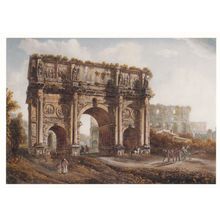 Louise Ducros The Interior Of The Colosseum Italian Art Italy Painting Postcard