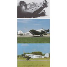 Junkers JU52 D-Aqui Lufthansa 3x Postcard s