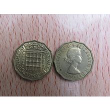 GB 1959 Elizabeth II Brass Threepence 3d Coin High Grade AU