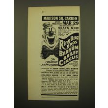 1961 Ringling Bros and Barnum & Bailey Circus Ad - Madison Sq. Garden