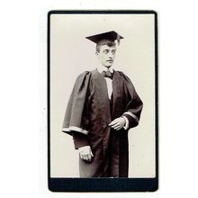 Victorian cdv photo man graduate wearing mortar board unstated photographer