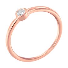 14K Rose Gold Plated .925 Sterling Silver Miracle Set Diamond Ring (1/20 Cttw...