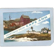 MA Cape Ann Lighthouse Postcard Greetings From Cape Ann Eastern Point Ligh~497
