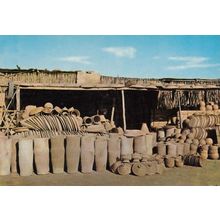 Morocco Moroccan Water Carrier Urn Urns Storage Shed Market Stall Postcard