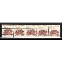 1898Ab 4c Stagecoach Fine MNH Dry Gum PNC 5/5 Line Gap AA0033