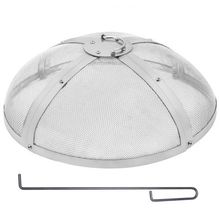 Fire Pit Spark Screen Round 20", Reinforced Heavy Duty Steel Metal Cover, Ou...