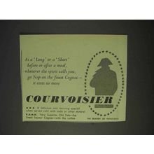 1958 Courvoisier Cognac Ad - As a Long or a Short