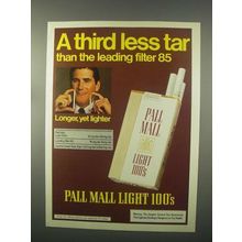 1981 Pall Mall Light 100's Cigarettes Ad - Less Tar