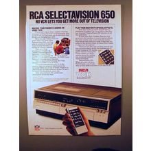 1981 RCA Selectavision 650 VCR Player Ad!