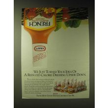 1989 Kraft French Reduced Calorie Dressing Ad - Turned Upside Down