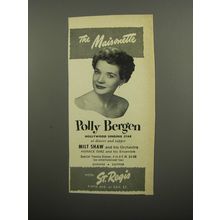 1951 Hotel St. Regis Ad - The Maisonette Polly Bergen