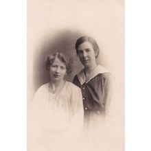Family House Maid Servant & Mistress Antique Portrait Postcard