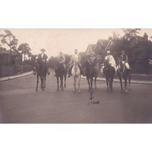 Horse & Riders In Fancy Dress Costume Indian Dick Turpin Postcard