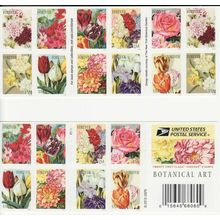 Botanical Art Booklet Pane of 20 - Postage Stamps Scott 5051c