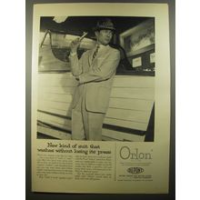 1954 Du Pont Orlon Suit Ad - New suit that washes without losing its press