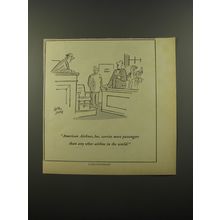 1954 American Airlines Ad - Courtroom Jury Cartoon