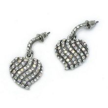 Post Rhinestone Earrings - Heart - ER-JVSE8314CL