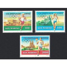 San Marino Olympic Games Barcelona 1992 3v 1991 MNH SG#1398-1400