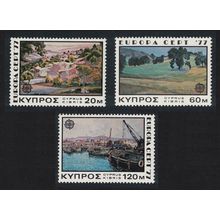 Cyprus Landscapes Europa Paintings 3v 1977 MNH SG#482-484 Sc#475-477