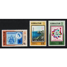 Gibraltar Amphilex 77 Stamp Exhibition 3v 1977 MNH SG#390-392 Sc#356-358