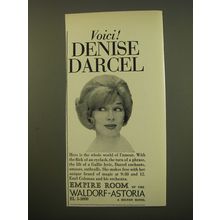 1961 Waldorf-Astoria Empire Room Advertisement - Denise Darcel